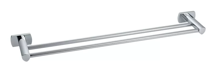 Porte-serviette double Biasca chromé